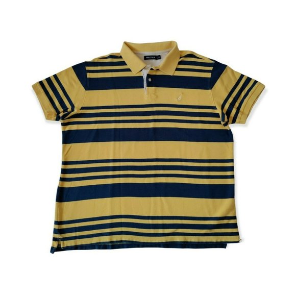 Nautica Other - Nautica Men's Size XL Classic Fit Yellow/Blue Striped Polo Shirt